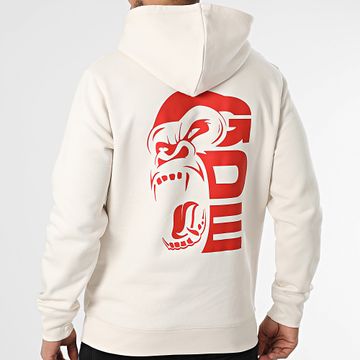 YIDIKES YOM x GDE - Felpa con cappuccio GDE Back Beige Red