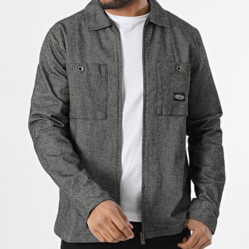 Teddy Smith - Stuart 10716992D Camicia con zip in erica nera con finiture a quadri