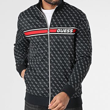Guess - Felpa con zip Z2BQ06-FL04Q Nero Bianco