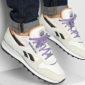 Reebok - Scarpe da ginnastica classiche in pelle 100207946 Chalk Beige Purple