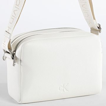 Calvin Klein - Borsa a mano da donna con fettuccia per fotocamera 21 2711 Bianco