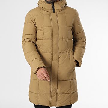 Kymaxx - Giacca lunga beige con cappuccio