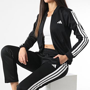 Adidas Sportswear - Tuta da ginnastica a 3 strisce da donna JD5434 Nero