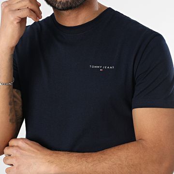 Tommy Jeans - Maglietta Slim Linear Chest 1188 blu navy