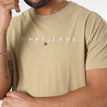 Tommy Jeans - Maglietta con logo lineare 0744 Beige