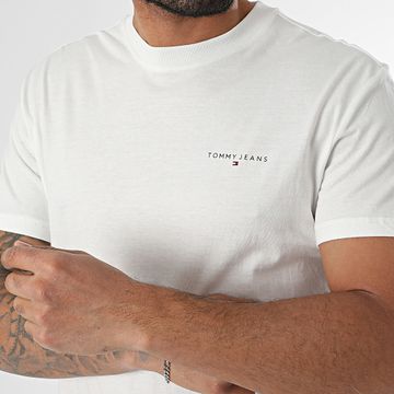 Tommy Jeans - Maglietta Slim Linear Chest 1188 Bianco