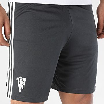 Adidas Originals - Pantaloncini da jogging Manchester United IY7807 a righe grigio antracite