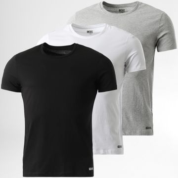 Diesel - Randal A17828-0LIAD Bianco Grigio Heather Nero 3 Tee Shirt Pack