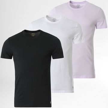 Polo Ralph Lauren - Confezione da 3 magliette Original Player Bianco Nero Viola
