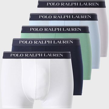 Polo Ralph Lauren - Confezione da 5 boxer bianco verde lilla blu navy