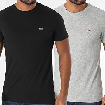Tommy Jeans - Set di 2 magliette in jersey 0687 nero grigio