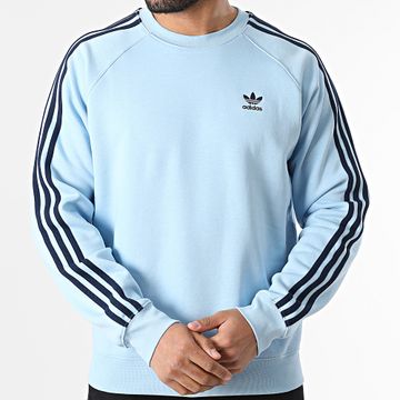 Adidas Originals - Top in felpa con scollo a 3 strisce JN7026 Azzurro