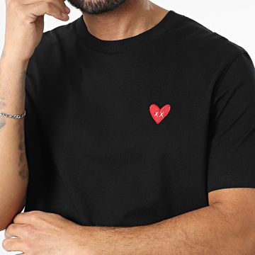 Luxury Lovers - Tee Shirt Oversize Grande Ricamo Cuore Nero