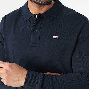 Tommy Jeans - Abbottonatura Slim Polo a manica lunga 0232 Navy