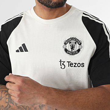 Adidas Sportswear - Maglietta sportiva a righe del Manchester United JE3735 Bianco Nero