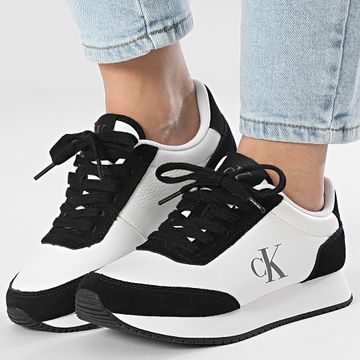 Calvin Klein - Sneakers donna Runner Laceup Low Mix 1798 Black Bright White