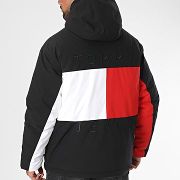 Tommy Jeans - Flag 1274 Giacca con cappuccio nero bianco rosso