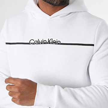 Calvin Klein - Felpa con cappuccio Split Line Logo 4338 Bianco