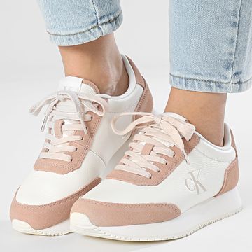 Calvin Klein - Sneakers donna Runner Laceup Low Mix 1798 Bright White Tuscany