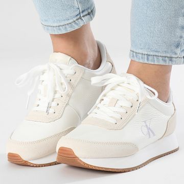 Calvin Klein - Sneakers Donna Runner Laceup Low Mix 1798 Bright White Creamy White