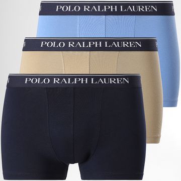 Polo Ralph Lauren - Set di 3 boxer beige blu chiaro navy