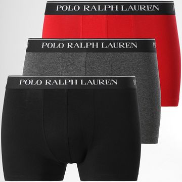 Polo Ralph Lauren - Set di 3 boxer rosso antracite erica nera