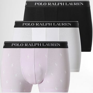 Polo Ralph Lauren - Set di 3 boxer nero bianco lilla