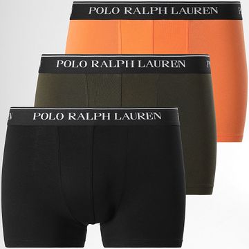 Polo Ralph Lauren - Set di 3 boxer nero arancio verde cachi