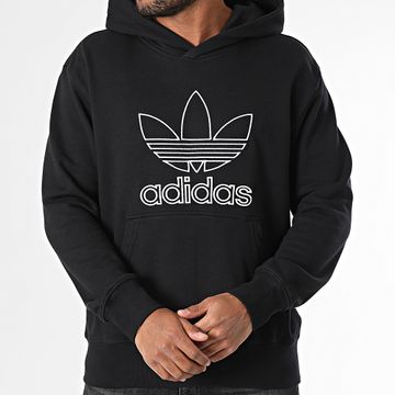 Adidas Originals - Felpa con cappuccio Outl Trefoil JP1079 Nero