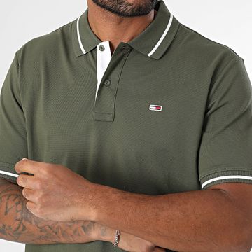 Tommy Jeans - Polo manica corta con punta 0745 verde cachi