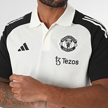 Adidas Sportswear - Polo Manchester United a maniche corte a righe JE3732 Ecru