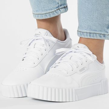 Puma - Carina 3.0 Holo 2.0 Jr Scarpe da Ginnastica Donna 402280 Puma Bianco Puma Argento