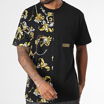 Versace Jeans Couture - Barocco Outline 78GAH609-JS458 Maglietta con tasca rinascimentale in oro nero