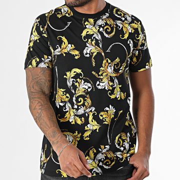 Versace Jeans Couture - Tee Shirt Barocco Outline 78GAH6S0-JS458 Nero Oro Bianco Rinascimento