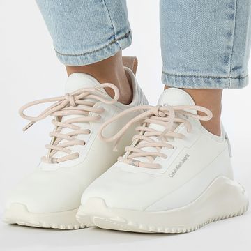Calvin Klein - Sneakers donna Eva Runner Sock Mix In Hitech 1665 Bright White Creamy White Pink