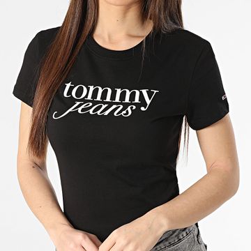 Tommy Jeans - Maglietta donna Essential Logo Slim 9447 Nero