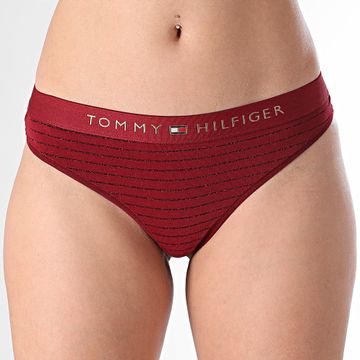 Tommy Hilfiger - Perizoma donna a righe Lurex 5589 Bordeaux