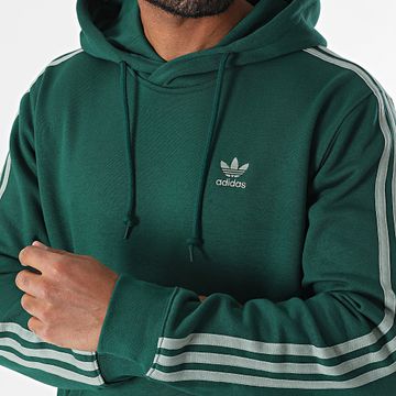 Adidas Originals - Felpa con cappuccio a 3 strisce JP1001 Verde scuro
