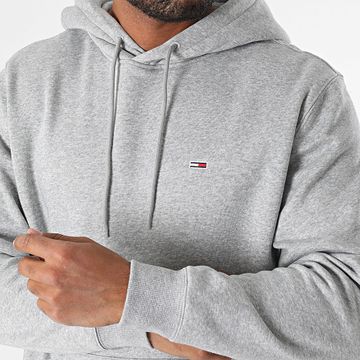 Tommy Jeans - Felpa con cappuccio in pile Flag 0742 grigio scuro