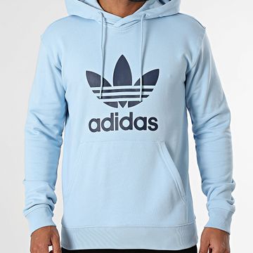 Adidas Originals - Felpa con cappuccio Trefoil JN7012 Azzurro