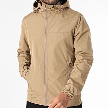 Classic Series - Giacca con cappuccio e zip marrone chiaro