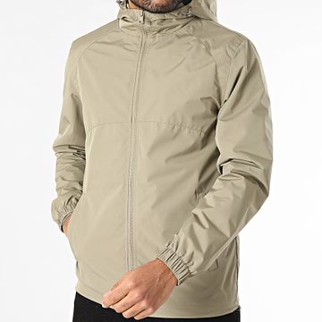Classic Series - Giacca con zip con cappuccio verde cachi chiaro