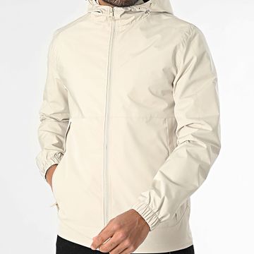 Classic Series - Giacca beige con cappuccio e zip