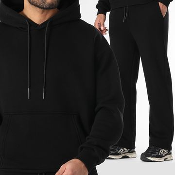 LBO - 3721 Set di pantaloni da jogging e felpa con cappuccio neri