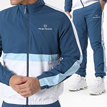 Sergio Tacchini - Ensemble De Survetement A Bandes Alata 41055 Bleu Marine Bleu Clair Blanc