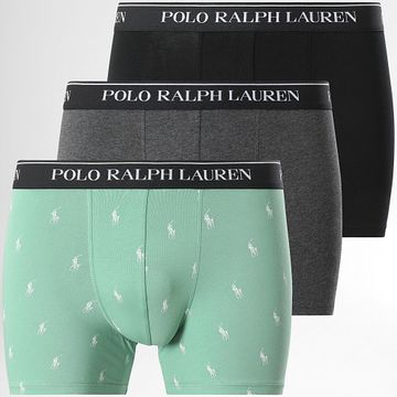 Polo Ralph Lauren - Set di 3 boxer nero, carbone, verde, erica