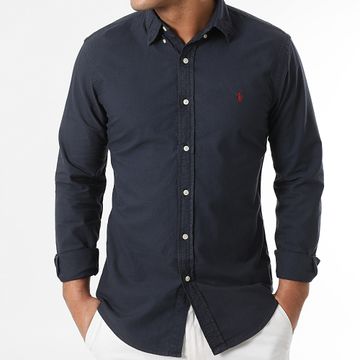 Polo Ralph Lauren - Camicia a maniche lunghe slim fit Original Player blu navy