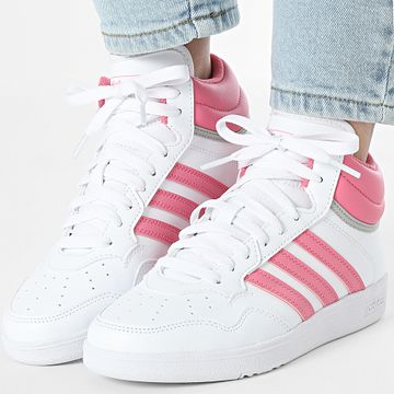 Adidas Sportswear - Scarpe da ginnastica da donna Hoops 4.0 Mid J JI0906 Footwear White Pink Fusion Grey Two