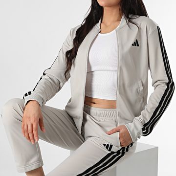 Adidas Sportswear - Tuta sportiva a 3 strisce da donna JY1769 Beige