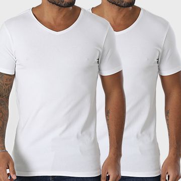 Petrol Industries - Set di 2 magliette slim con scollo a V Vlycra Bianco